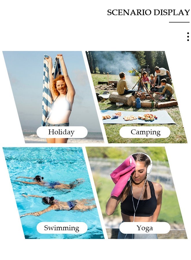 DUNISO Oversized Beach Towel, 150*75cm Microfiber Beach Towels, Quick Dry Towel for Swimmers Sand Proof Beach Towels for Adults Kids, Cool Pool Towels Beach Accessories Absorbent Towel for Travel Swim Yoga - Image 2